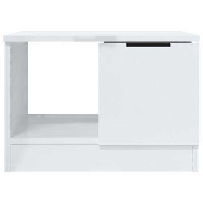 vidaXL Kavos staliukas, baltas, 50x50x36cm, apdirbta mediena, blizgus
