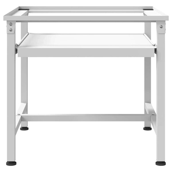 vidaXL Skalbimo mašinos pagrindas su ištraukiama lentyna, baltas