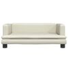vidaXL Vaiki&scaron;ka sofa, kreminės spalvos, 80x45x30cm, dirbtinė oda