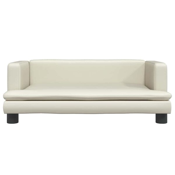 vidaXL Vaiki&scaron;ka sofa, kreminės spalvos, 80x45x30cm, dirbtinė oda