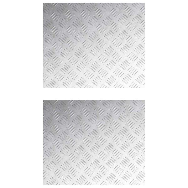 vidaXL Laiptų danga Stačiakampio 2 pcs Sidabro 60 x 50 cm Aliuminis