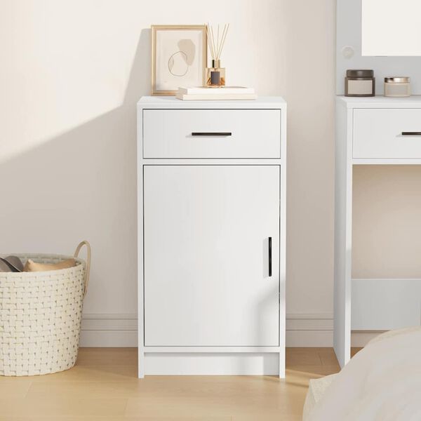 vidaXL Kabalas su stalčių Balta 40 x 40.5 x 75 cm Apdirbta mediena