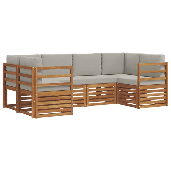 vidaXL Sofų komplektai su pagalve 6 pcs Natūrali ir &scaron;viesiai pilka