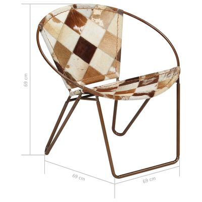 vidaXL Kėdė, rudos spalvos, tikra oda, deimanto formos
