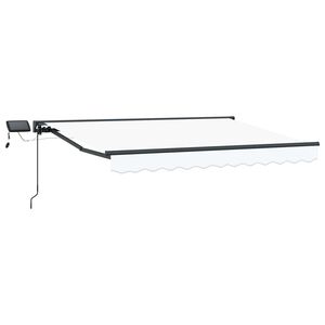 vidaXL Rankinis markizės rėmas su LED Balta ir antracito 2,5 x 2 m