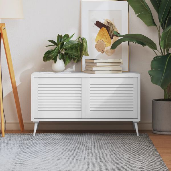 vidaXL Spintelės durelės, 2vnt., baltos, 39,5x49,4cm, pušis