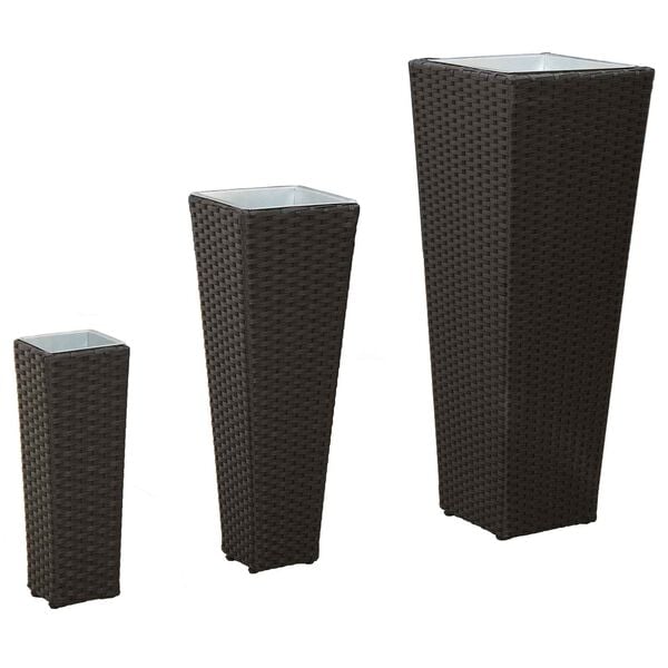 vidaXL Lauko rinkinys 3 pcs Juoda Metalas
