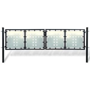 vidaXL Juodi vienvėriai tvoros vartai, 300x75 cm