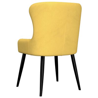 vidaXL Valgomojo kėdės, 2vnt., geltonos spalvos, audinys