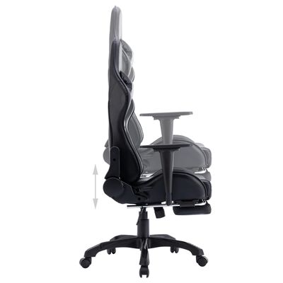 vidaXL Žaidimų kėdė su pakoja, juodos spalvos, dirbtinė oda