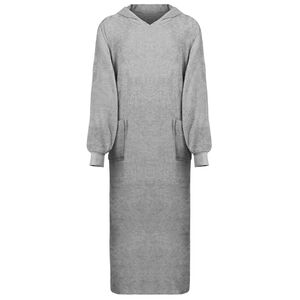 vidaXL Antklodė-džemperis su gobtuvu KINN Pilka XXL Medvilnė