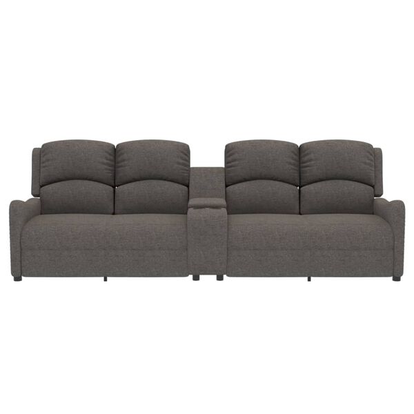 vidaXL Keturvietis atlošiamas masažinis krėslas, pilkas, audinys