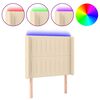 vidaXL Galvūgalis su LED, kreminės spalvos, 103x16x118/128cm, audinys
