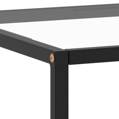 vidaXL Kavos staliukas su grūdintu stiklu, juodas, 100x50x35cm