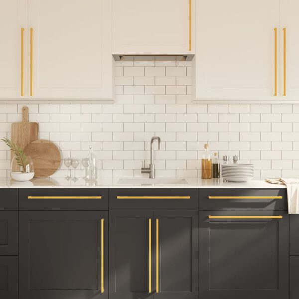 vidaXL Spintelės rankenėlės, 20vnt., auksinės, nerūdijantis plienas