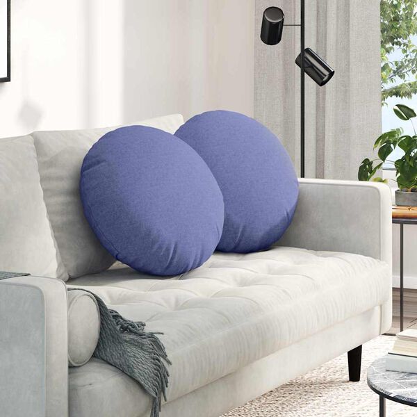 vidaXL Sėdynių pagalvėlės 2 pcs Džinsinės mėlynos &Oslash;50 x 19 cm audinys