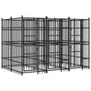 vidaXL Lauko voljeras &scaron;unims, plienas, 7,37m&sup2;