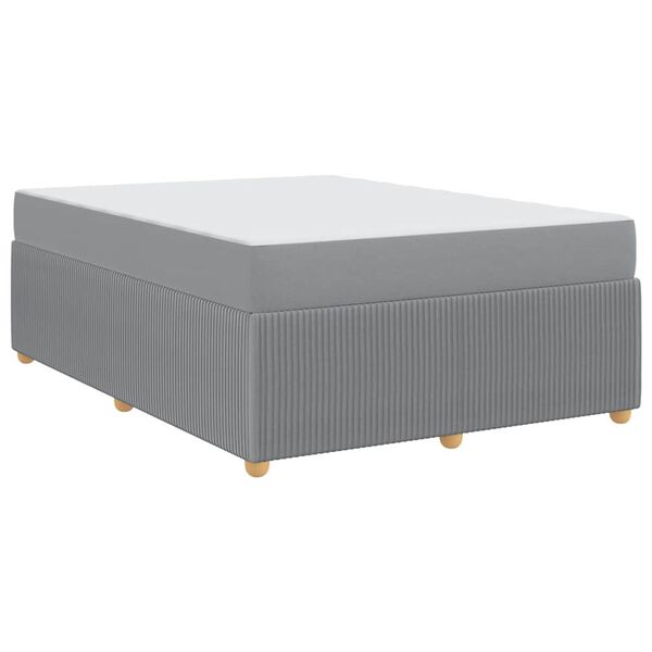 vidaXL Lovos rėmas su čiužiniu &Scaron;viesiai pilka 140 x 200 cm audinys