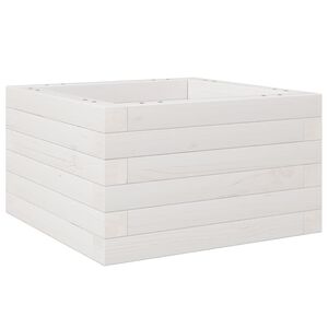 vidaXL Sodo lovelis, baltas, 40x40x23cm, pu&scaron;ies medienos masyvas
