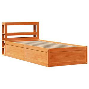 vidaXL Lovos rėmas su galvūgaliu, va&scaron;ko rudas, 75x190cm, pu&scaron;is