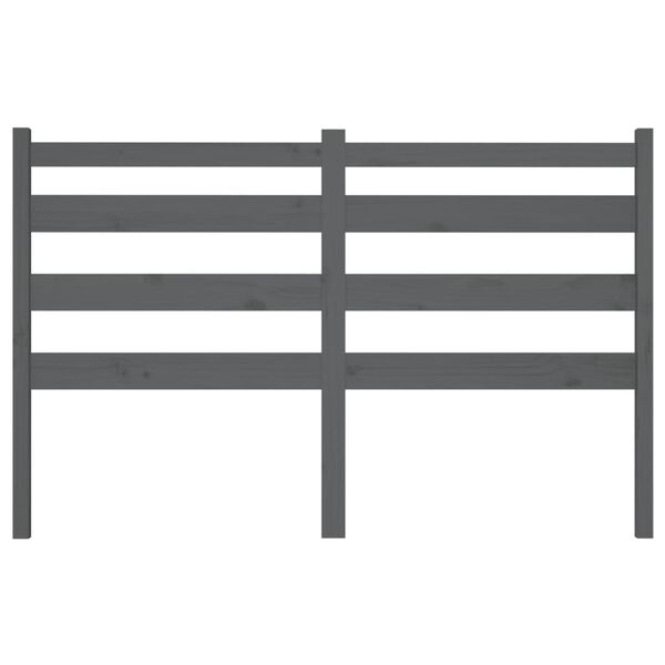 vidaXL Lovos galvūgalis, pilkas, 156x4x100cm, pu&scaron;ies medienos masyvas