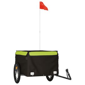 vidaXL Dviračio priekaba, juodos ir žalios spalvos, 45kg, geležis