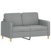 vidaXL Dvivietė sofa, &scaron;viesiai pilkos spalvos, 120cm, audinys