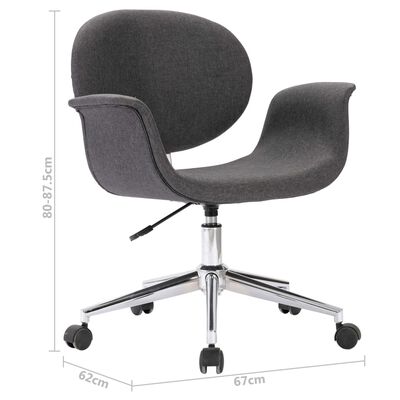 vidaXL Pasukamos valgomojo kėdės, 2vnt., pilkos spalvos, audinys