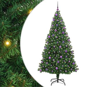 vidaXL Dirbtinė Kalėdų eglutė Žalia 210 cm PVC ir Plienas ir Plastikas