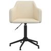 vidaXL Pasukamos valgomojo kėdės, 6vnt., kreminės spalvos, aksomas