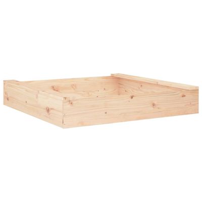 vidaXL Smėlio dėžė su sėdynėmis, pušies medienos masyvas, kvadratinė