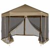 vidaXL &Scaron;e&scaron;iakampė i&scaron;skleidžiama palapinė su sienomis, taupe, 3,6x3,1m
