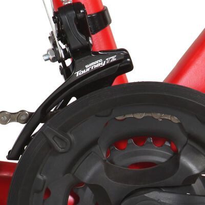 vidaXL Kalnų dviratis, raudonas, 21 greitis, 29 colių ratai