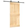 vidaXL Slankios durys Natūrali ir juoda 90 x 210 cm