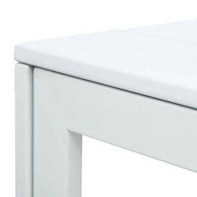vidaXL Kavos staliukas, baltas, 78x78x74cm, HDPE, medienos imitacija