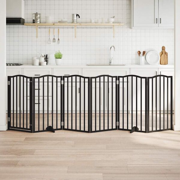 vidaXL Varteliai &scaron;unims su durimis, 6 segmentai, juodi, 300cm, tuopa