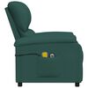 vidaXL Elektrinis masažinis krėslas, tamsiai žalios spalvos, audinys