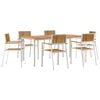 vidaXL Lauko valgomojo komplektas 7 vnt. 180 x 90 x 75 cm