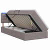 vidaXL LED saugojimo lova su čiužiniu Taupe 90 x 200 cm Audinys