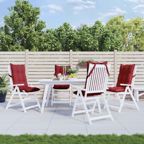 vidaXL Kėdės pagalvėlės, 4vnt., raudonojo vyno, oksfordo audinys