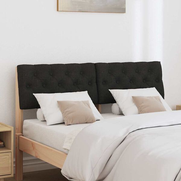 vidaXL Apmu&scaron;ta lovos galvūgalis Juoda 120 cm Kietos pu&scaron;ies mediena