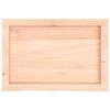 vidaXL Sieninė lentyna, 60x40x(2&ndash;6)cm, neapdorotas ąžuolo masyvas