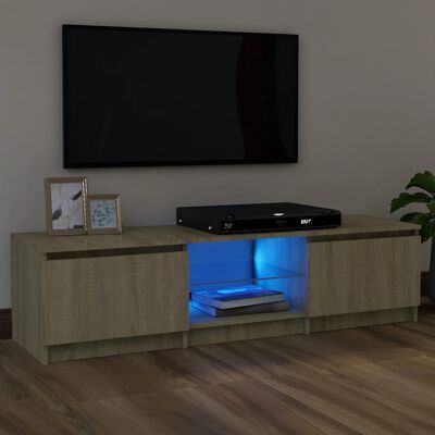 vidaXL TV spintelė su LED apšvietimu, ąžuolo spalvos, 120x30x35,5cm