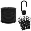 vidaXL Bungee virvės su kabliukais 8 mm Juoda PP ir guma