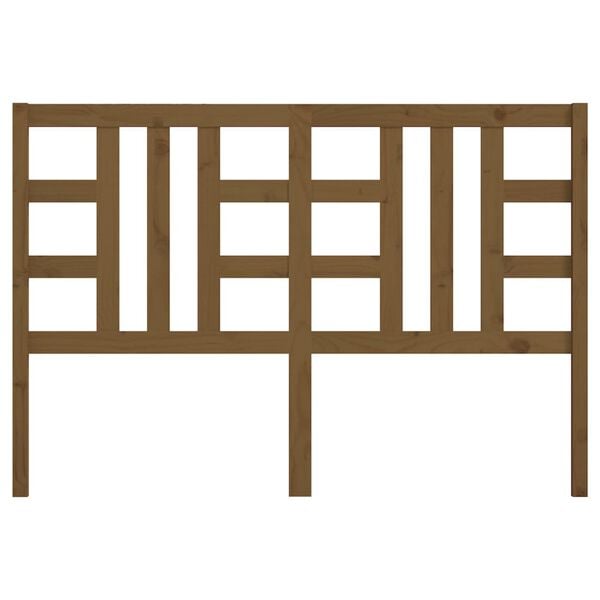 vidaXL Lovos galvūgalis, medaus rudas, 156x4x100cm, pu&scaron;ies masyvas