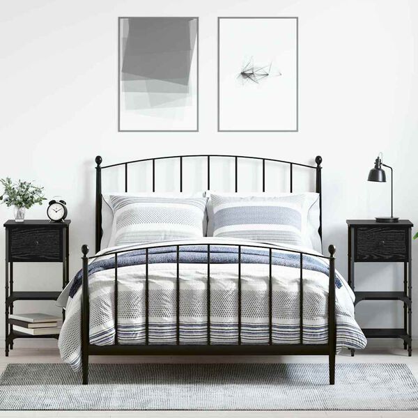 vidaXL &Scaron;alia lovos spintelė 2 pcs Juodas ąžuolas 33.5 x 36 x 70 cm