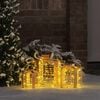 vidaXL Dovanų Dėžė su 60 LED 3 pcs &Scaron;ilta balta 20 x 20 x 20 cm PET