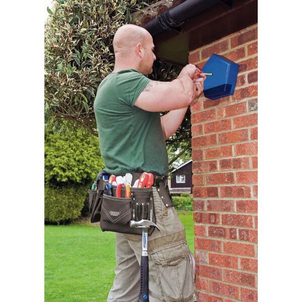 Draper Tools Įrankių diržas su ki&scaron;enėmis, juodas, rauginta oda, 50mm