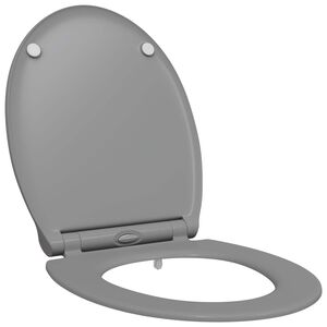 vidaXL Tualeto sėdynė Pilka 45,5 x 37,5 x 3,8 cm Duroplastas