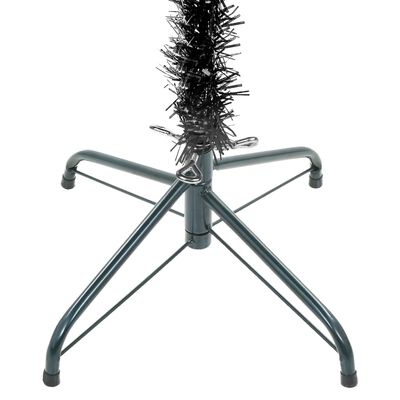 vidaXL Plona apšviesta Kalėdų eglutė, juodos spalvos, 120cm